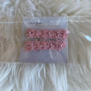 Pink Beaded Hair Clips Deepa Gurnani NWT